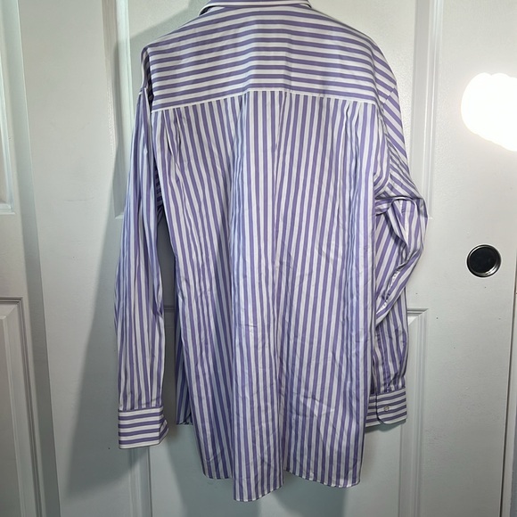 Vtg FRED HAYMAN lavender purple white stripe button down shirt size 42 dapper - Picture 5 of 7